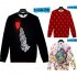 Men Women Sweatshirt Juice WRLD Flower Heart Printing Crew Neck Unisex Loose Pullover Tops Black S