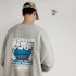Men Women Sweatshirt KAWS Wanted Crew Neck Printing Loose Fashion Pullover Tops Light grey XL