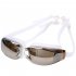 Men Women Swimming Goggles Professional Waterproof Anti fog Hd Large Frame Swimming Glasses Swim Eyewear Electroplating flat black