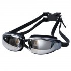 Men Women Swimming Goggles Professional Waterproof Anti-fog Hd Large Frame Swimming Glasses Swim Eyewear Electroplating flat black