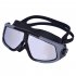 Men Women Swimming Goggles Thickened Waterproof High definition Double Layer Anti fog Swim Eyewear E black and white blue plating