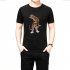 Men Women T Shirt Short Sleeve Tiger Printing Round Collar Tops for Youth Black XXL
