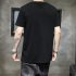 Men Women T Shirt Short Sleeve Summer Loose Feather Printing Couple Tops Black XL