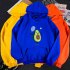 Men Women Thicken Hoodie Sweatshirt Cartoon Avocado Loose Autumn Winter Pullover Tops Blue M