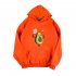 Men Women Thicken Hoodie Sweatshirt Cartoon Avocado Loose Autumn Winter Pullover Tops Orange L