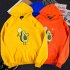 Men Women Thicken Hoodie Sweatshirt Cartoon Avocado Loose Autumn Winter Pullover Tops Orange XXL