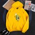 Men Women Thicken Hoodie Sweatshirt Cartoon Avocado Loose Autumn Winter Pullover Tops Yellow XXXL