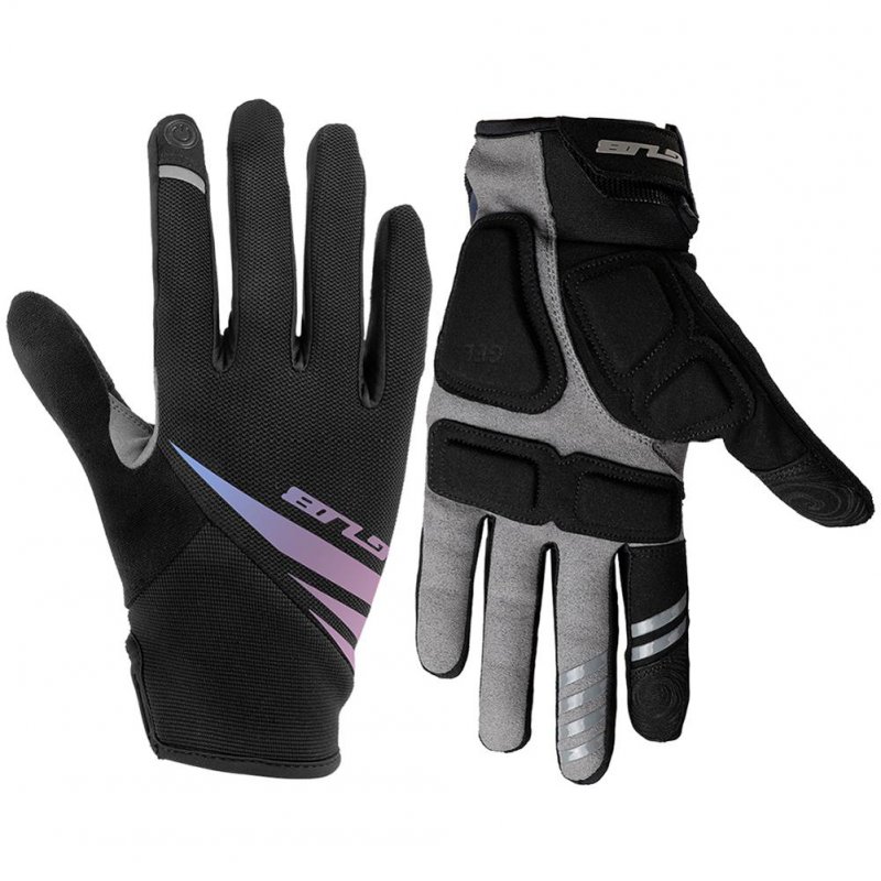 Men Women Touchscreen Cycling Gloves Anti Shock Keep Warm Reflective Winter Bike Ski Outdoor Camping Motorcycle Gloves black_s