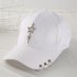 Men Women Unisex Adjustable Star Iron Ring Baseball Hat   Black