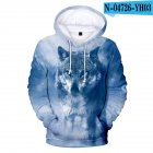 Men Women Unisex New Fashion Painting 3D Hoodies Animal Wolf Print Casual Hooded Sweatshirt Type B S