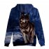 Men Women Unisex New Fashion Painting 3D Hoodies Animal Wolf Print Casual Hooded Sweatshirt Type A M