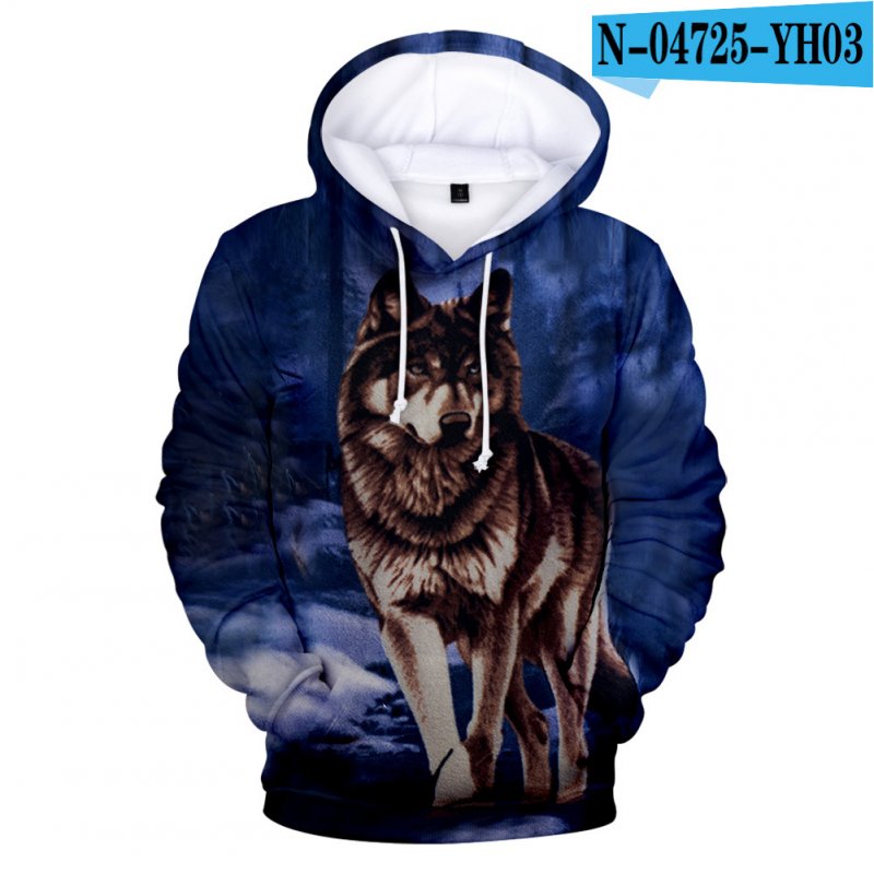 Men Women Unisex New Fashion Painting 3D Hoodies Animal Wolf Print Casual Hooded Sweatshirt Type A_XXL