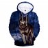 Men Women Unisex New Fashion Painting 3D Hoodies Animal Wolf Print Casual Hooded Sweatshirt Type A XXL