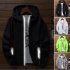 Men Women Waterproof Windbreaker Jacket Hoodie Casual Sports Outwear Coat black L