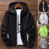 Men Women Waterproof Windbreaker Jacket Hoodie Casual Sports Outwear Coat black L