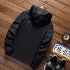 Men Women Waterproof Windbreaker Jacket Hoodie Casual Sports Outwear Coat black L
