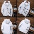 Men Women Waterproof Windbreaker Jacket Hoodie Casual Sports Outwear Coat white L