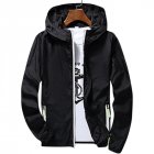 Water and Wind Proof Hoodie Jacket black <span style='color:#F7840C'>M</span>