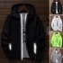 Men Women Waterproof Windbreaker Jacket Hoodie Casual Sports Outwear Coat black M