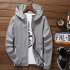 Men Women Waterproof Windbreaker Jacket Hoodie Casual Sports Outwear Coat gray L