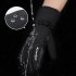 Men Women Winter Cycling Gloves Touch Screen Shock Absorption Anti Slip Windproof Thickening Plush Lining Full Finger Gloves For MTB Gravel Road Bike black M