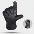 Men Women Winter Cycling Gloves Touch Screen Shock Absorption Anti Slip Windproof Thickening Plush Lining Full Finger Gloves For MTB Gravel Road Bike black M