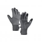 Men Women Winter Cycling Gloves Dual Waterproof Protection Windproof Anti-Slip Touch Screen Breathable Warm Bike Gloves For MTB Gravel Road Bike grey L