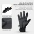 Men Women Winter Cycling Gloves Dual Waterproof Protection Windproof Anti Slip Touch Screen Breathable Warm Bike Gloves For MTB Gravel Road Bike grey L