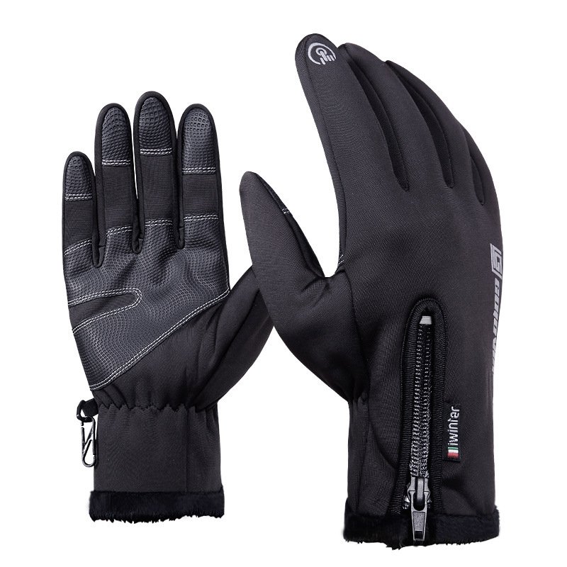 Winter Warm Outdoor Sport Ski Gloves Black L