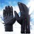 Men Women Winter Warm Waterproof Windproof Touch Screen Gloves Outdoor Sport Ski Gloves  black XL