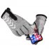 Men Women Zipper Gloves Warm Windproof Touch Screen Outdoor Sports Riding Gloves Long finger gray L