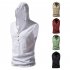 Men Workout Hooded Tank Tops Summer Solid Color Sleeveless Casual T shirt For Running Fitness black M