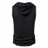 Men Workout Hooded Tank Tops Summer Solid Color Sleeveless Casual T shirt For Running Fitness black M