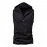 Men Workout Hooded Tank Tops Summer Solid Color Sleeveless Casual T shirt For Running Fitness black M