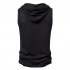 Men Workout Hooded Tank Tops Summer Solid Color Sleeveless Casual T shirt For Running Fitness black M