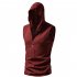 Men Workout Hooded Tank Tops Summer Solid Color Sleeveless Casual T shirt For Running Fitness black XL