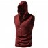 Men Workout Hooded Tank Tops Summer Solid Color Sleeveless Casual T shirt For Running Fitness White M