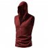 Men Workout Hooded Tank Tops Summer Solid Color Sleeveless Casual T shirt For Running Fitness White M