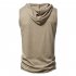 Men Workout Hooded Tank Tops Summer Solid Color Sleeveless Casual T shirt For Running Fitness White L
