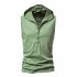 Men Workout Hooded Tank Tops Summer Solid Color Sleeveless Casual T shirt For Running Fitness wine red M