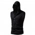 Men Workout Hooded Tank Tops Summer Solid Color Sleeveless Casual T shirt For Running Fitness wine red M