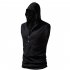 Men Workout Hooded Tank Tops Summer Solid Color Sleeveless Casual T shirt For Running Fitness wine red M