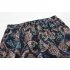 Men Yoga Pants Fashion Contrast Color Middle Waist Trousers Casual Cotton Linen Loose Large Size Pants navy blue M