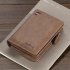 Men Zipper Short Style Wallet Card Slots Fashion Mini Snap Button Bag Khaki