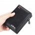 Men Zipper Short Style Wallet Card Slots Fashion Mini Snap Button Bag Brown