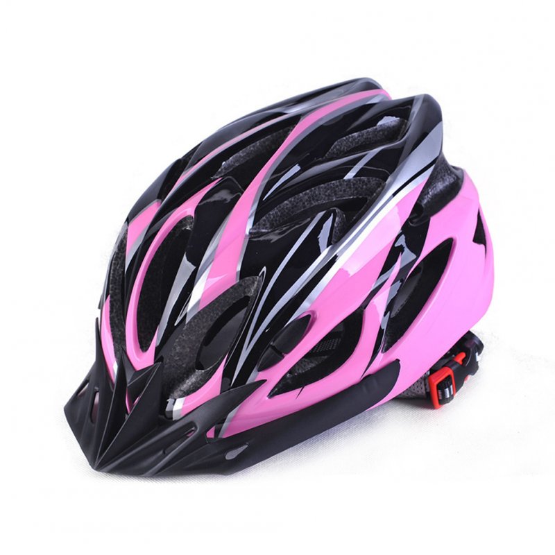 Men and Women Cycling Helmet Integrally-molded for Mountain Road and Sports Black pink_One size