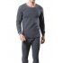 Men s Autumn and Winter Round Neck Long Sleeve Solid Color Vans Thermal Underwear Set