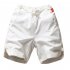 Men s Beach Pants Summer Cotton and Linen Solid Color Casual Fifth Pants Black  XL