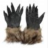 Men s Brown Hairy Wolf Claw Gloves Werewolf Hands for Cosplay Show Costume Party Halloween Masquerade Party Brown Wolves gloves