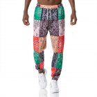 Men s Casual Pants Paisley Retro Style Printing Casual Sports Jogging Pants Red green M